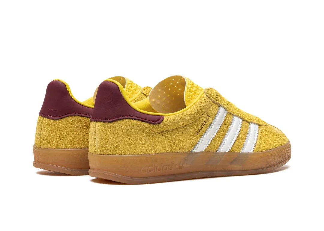 Adidas Gazelle Indoor Bright Yellow Collegiate Burgundy - PLUGSNEAKRS