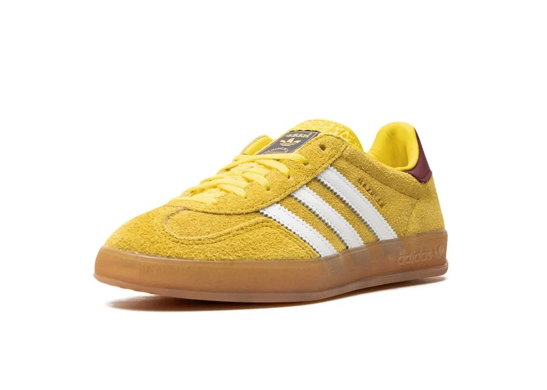 Adidas Gazelle Indoor Bright Yellow Collegiate Burgundy - PLUGSNEAKRS