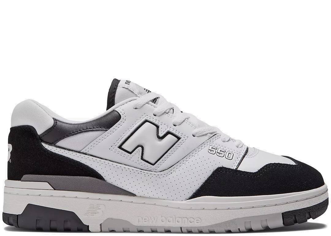 New Balance 550 White Black Rain Cloud - PLUGSNEAKRS