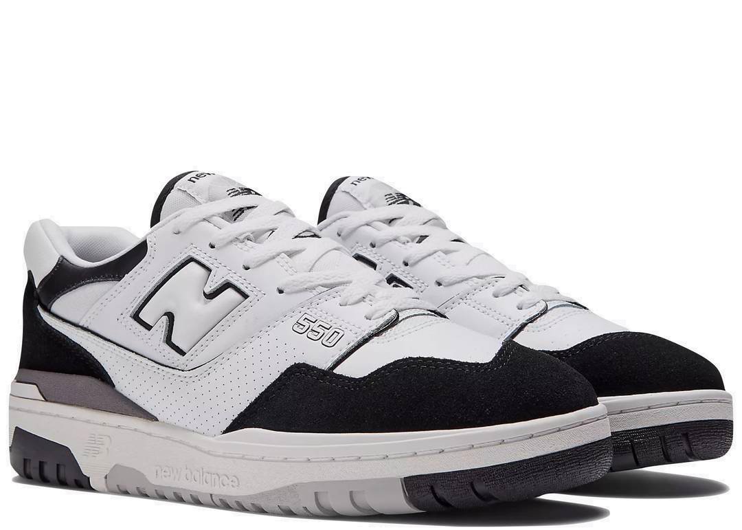 New Balance 550 White Black Rain Cloud (GS) - PLUGSNEAKRS