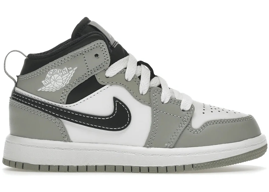 Nike Air Jordan 1 Mid Light Smoke Grey (PS) - PLUGSNEAKRS