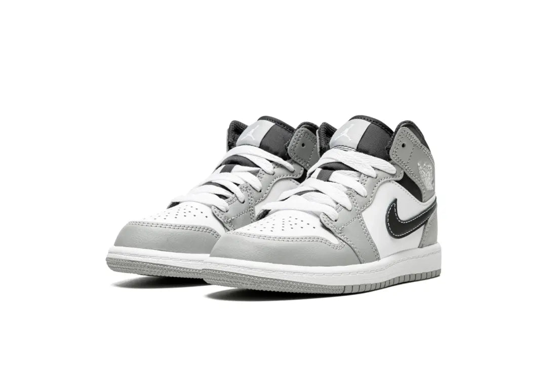 Nike Air Jordan 1 Mid Light Smoke Grey (PS) - PLUGSNEAKRS