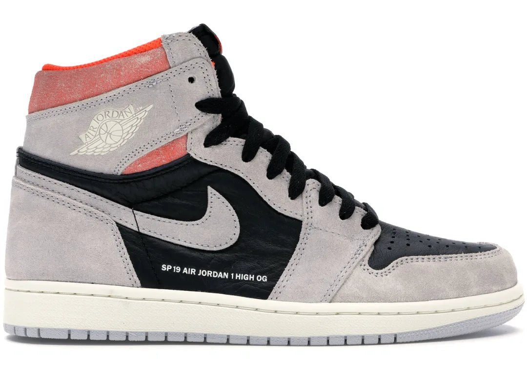 Nike Air Jordan 1 Retro High Neutral Grey Hyper Crimson - PLUGSNEAKRS